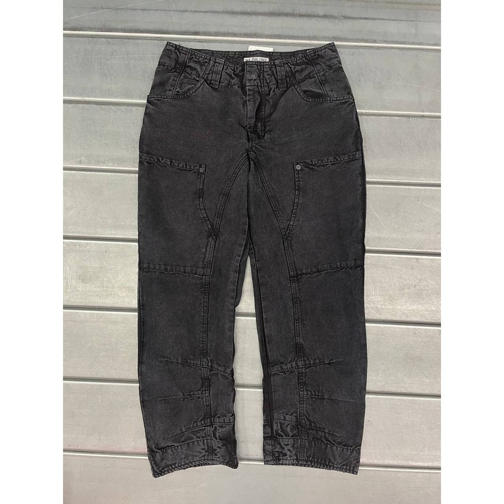 We The Free Free People  Supersonic Slim Pants Womens 6 Black Faded Wash Cropped